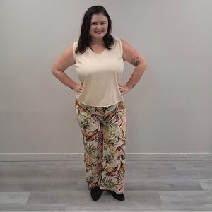 Pineapples Tropical Tank Top And Slit Pants Set - New - Size XL